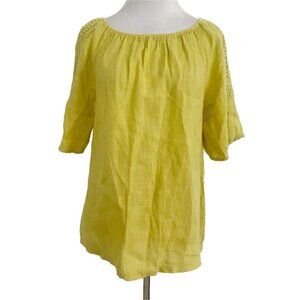 Terzo Millennio Size Medium  Top Blouse Linen Boho Lagenlook